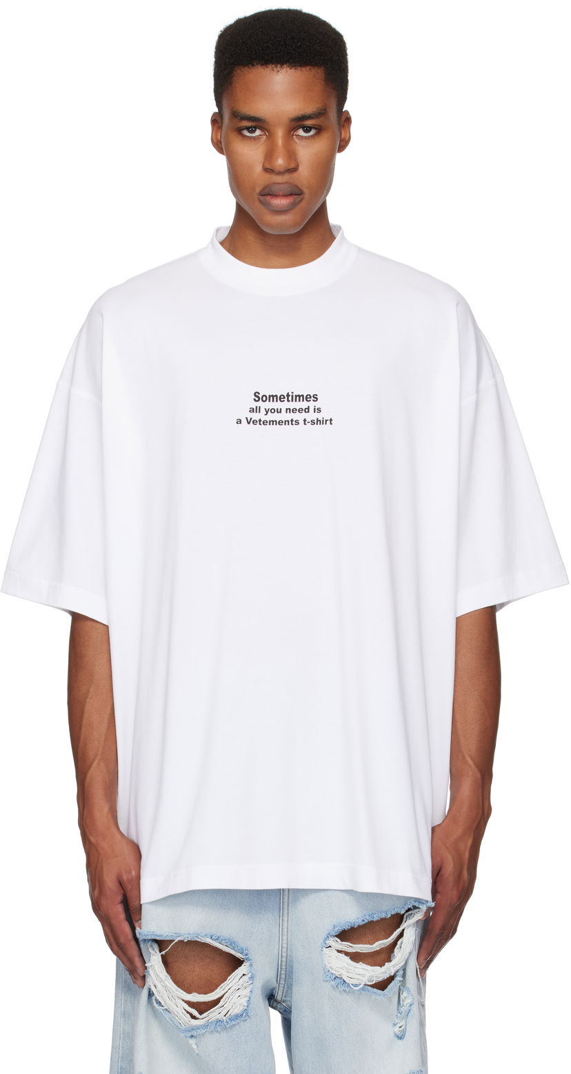 Тениска VETEMENTS 'All You Need' Oversized T-Shirt Бяло | UA66TR690W