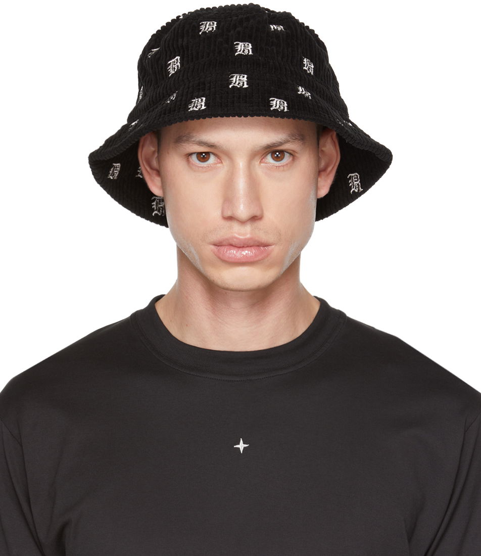 Шапка R13 R13 Corduroy Allover Logo Bucket Hat Черно | R13WA026-R153B, 0