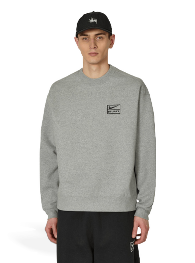 Суитчър Nike Stüssy x Stone Wash Crewneck Sweatshirt Сиво | DO9337-063