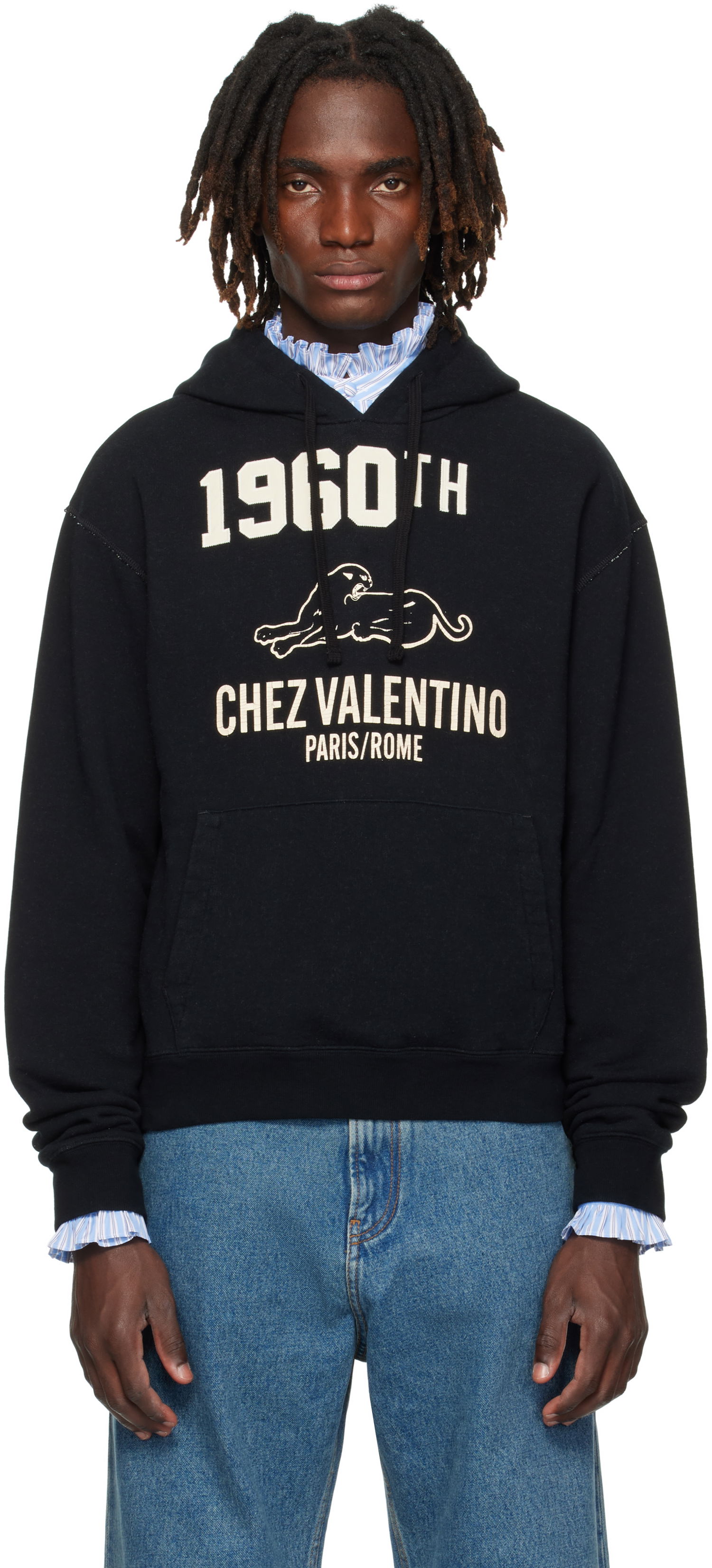 Суитчър Valentino Valentino 'Chez Valentino' Hoodie Черно | 7V3MF29MB1M, 0