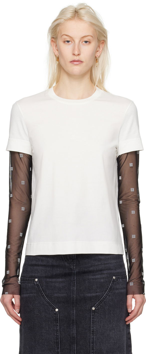 Тениска Givenchy Layered T-Shirt Бяло | BW70C93YKX154