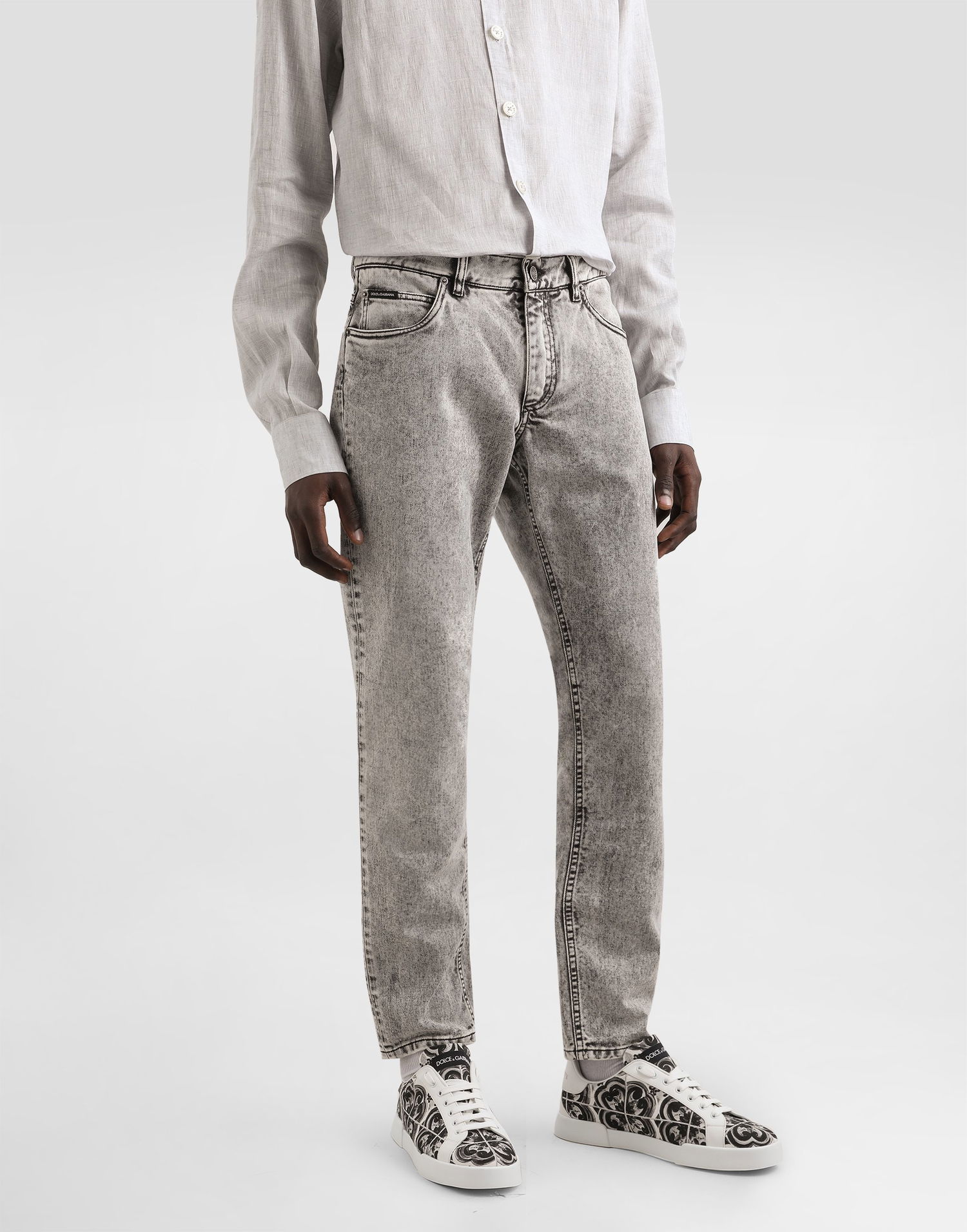 Дънки Dolce & Gabbana Dolce & Gabbana Regular Fit Acid Wash Jeans Сиво | GYJCCDG8NJ7S9001, 1