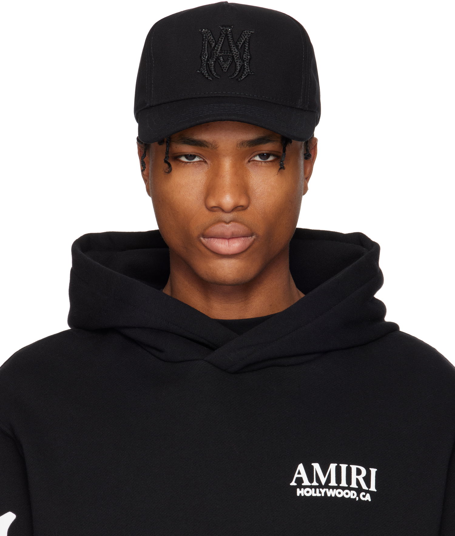 Шапка с козирка AMIRI AMIRI 'MA' Crystal Baseball Cap Черно | AMHACP1053, 0
