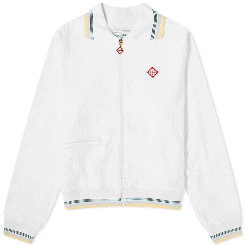 Яке Casablanca Monogram Towelling Track Jacket Бяло | MPS24-JTP-206-01