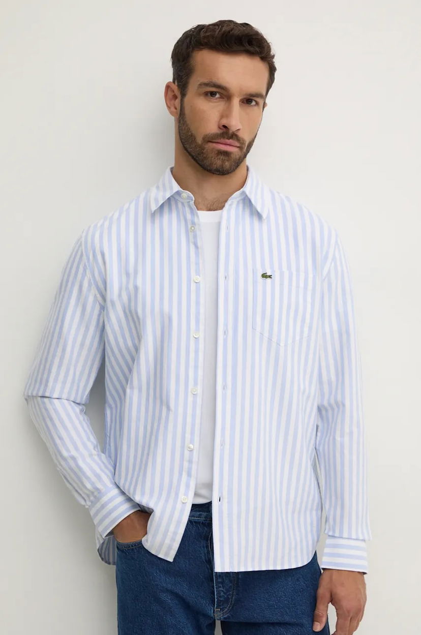 Риза Lacoste Lacoste Regular Fit Striped Shirt Синьо | CH5623