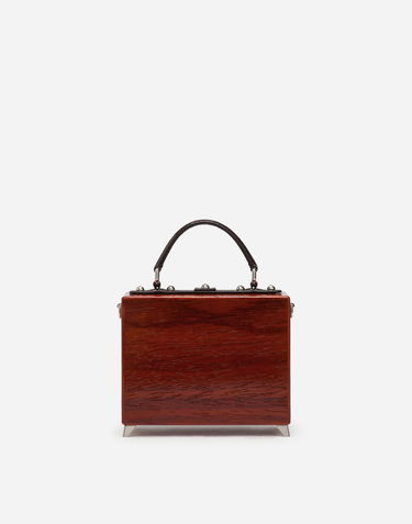 Дамска чанта Dolce & Gabbana Dolce & Gabbana TV Dolce Box Bag Hand-Painted Wood Кафяво | BB5970A8H0880995, 2