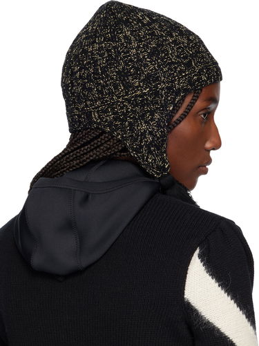 Шапка Valentino Valentino Garavani Metallic Knit Beanie with Ear Flaps and Tassels Черно | 7W2HB02FKAW, 2