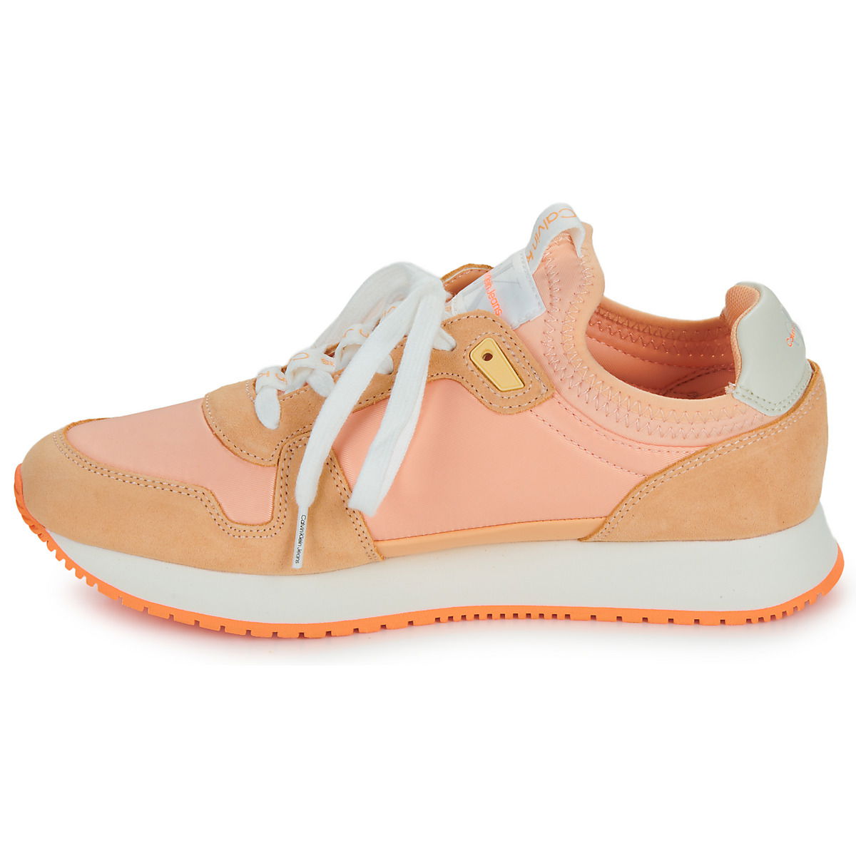 Кецове и обувки CALVIN KLEIN Shoes (Trainers) Jeans RUNNER SOCK LACEUP NY-LTH Бежово | YW0YW00840-0JL, 0