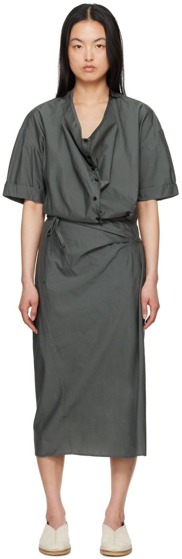 Pокля LEMAIRE Lemaire Wrap Midi Dress Зелено | DR1068 LF1209, 0