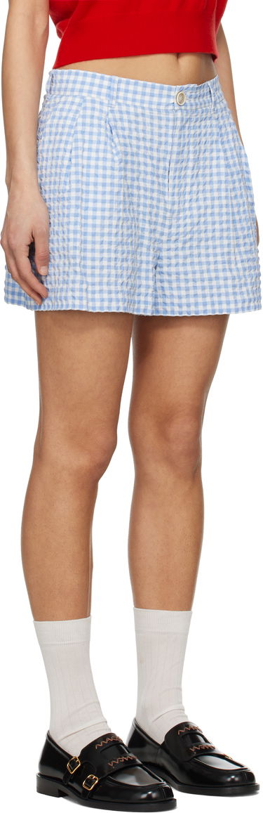 Къси панталони Marni Marni Seersucker Checked Shorts Синьо | PAMA0549S0 UTN929, 1