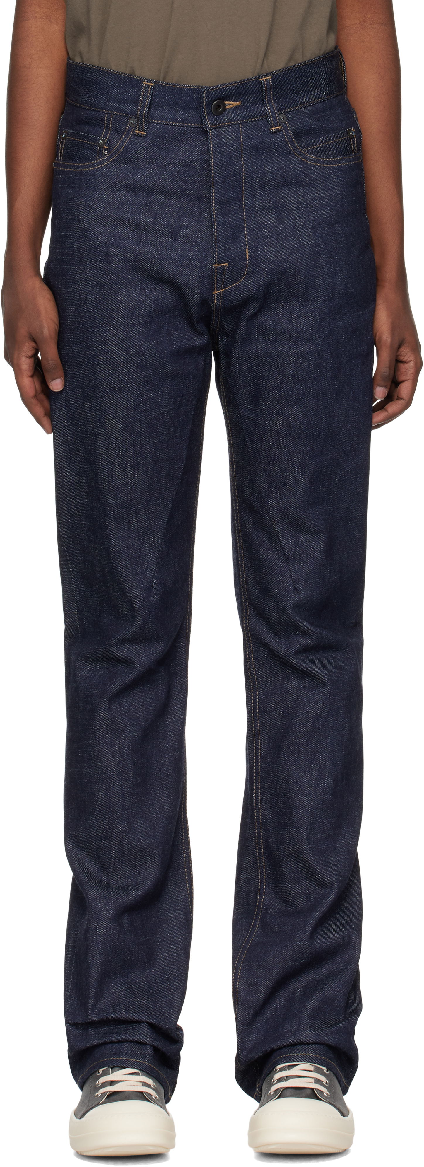 Дънки Rick Owens Porterville Jim Cut Jeans Тъмно синьо | DL02D4395 RAWJP, 0