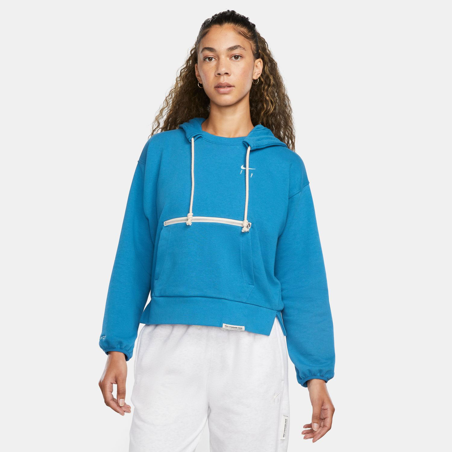 Суитчър Nike Dri-FIT Swoosh Fly Standard Issue Pullover Hoodie Синьо | DA6483-457, 0