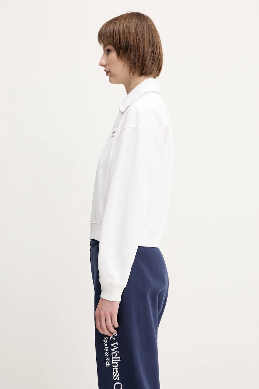 Суитчър Sporty & Rich Sporty & Rich Crown Country Embroidered Cropped Polo Бяло | ST072612202WH01, 1