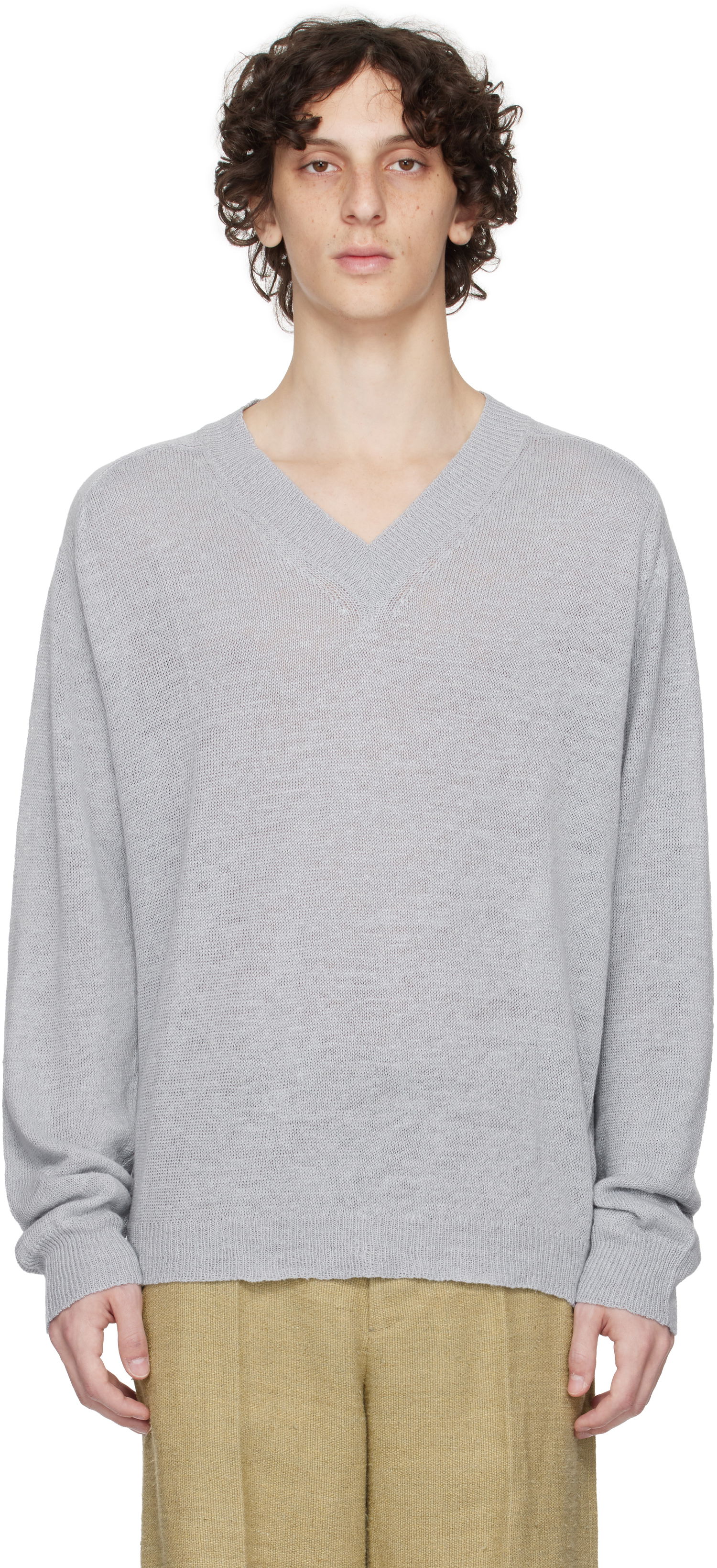 Пуловер OUR LEGACY Our Legacy Rue V-Neck Sweater Сиво | M2253RB, 0