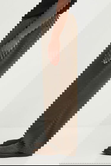 Панталони Carhartt WIP Crawton Wide-Leg Cotton Pants with Patch Pockets Кафяво | I035657.63GD, 1