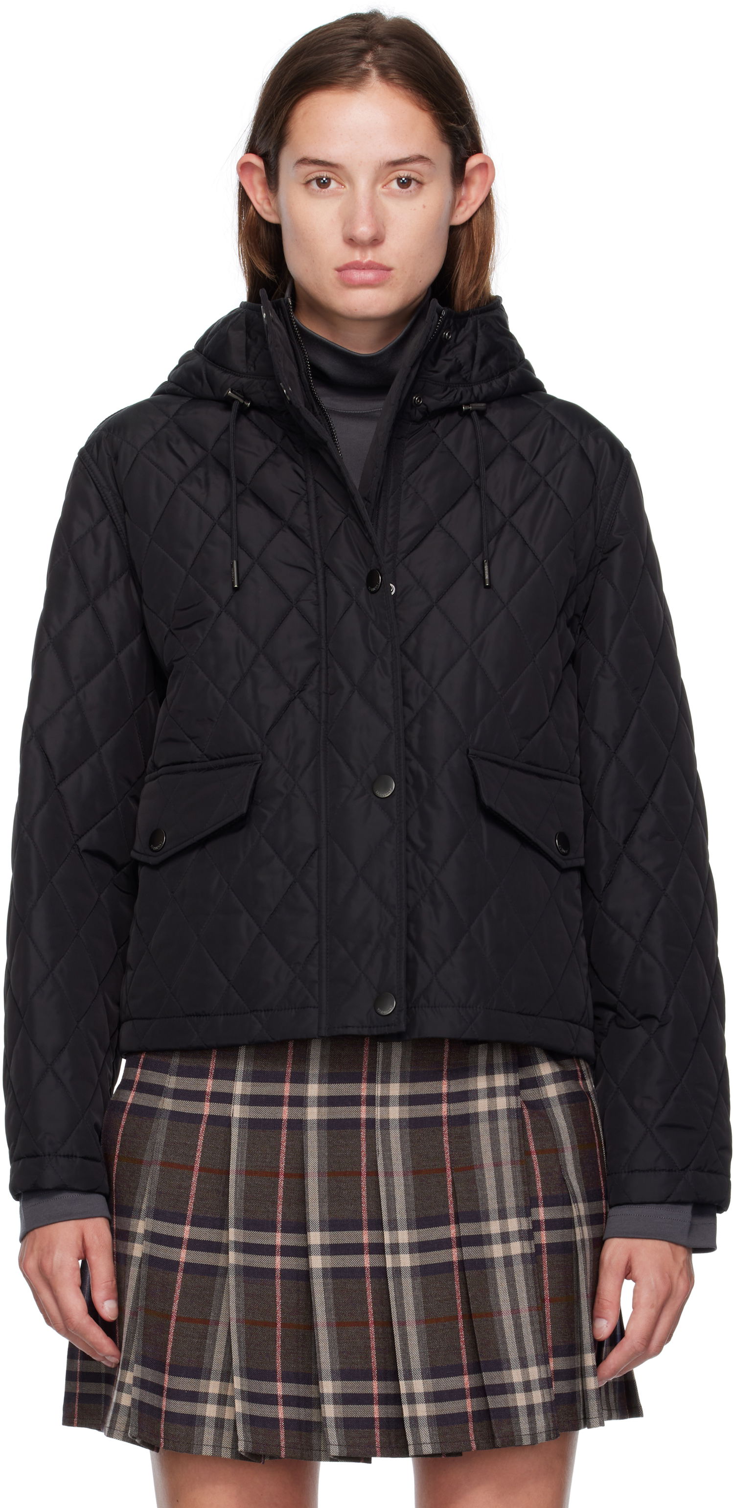 Яке Burberry Burberry Pembroke Quilted Hooded Jacket Черно | 8113838, 0
