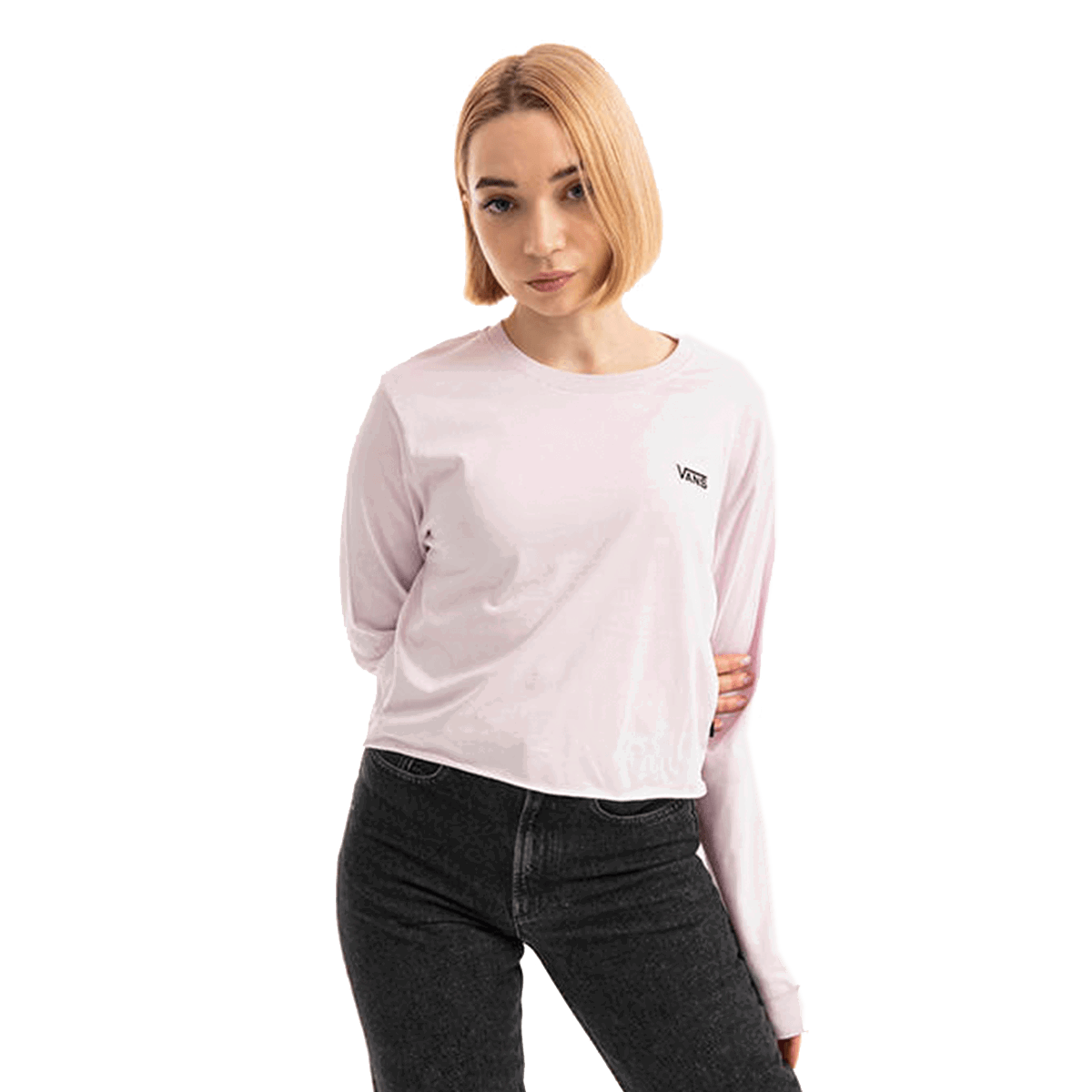 Съкратен топ Vans Junior V LS Crop T-Shirt Розово | VN0A4OUQYEU, 0