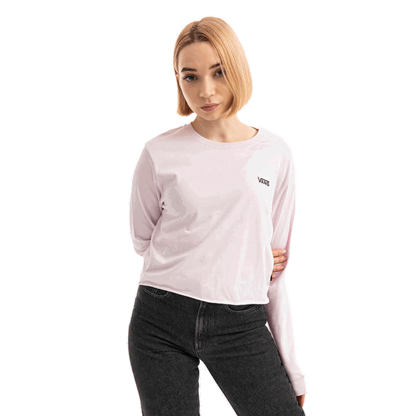 Съкратен топ Vans Junior V LS Crop T-Shirt Розово | VN0A4OUQYEU