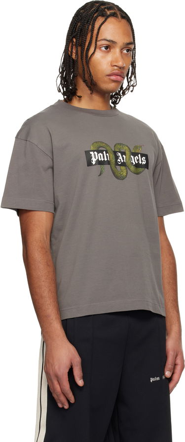 Тениска Palm Angels Snake Box Logo Regular T-shirt Сиво | PMAA109F25JER0080755, 1