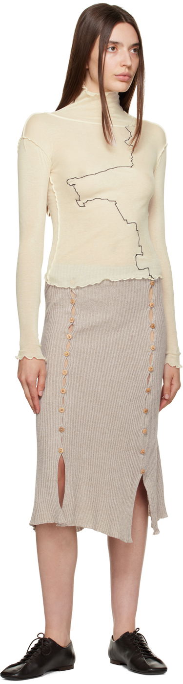 Тениска Baserange Sheer Turtleneck Top Бежово | TOGET-CG-AU23, 3