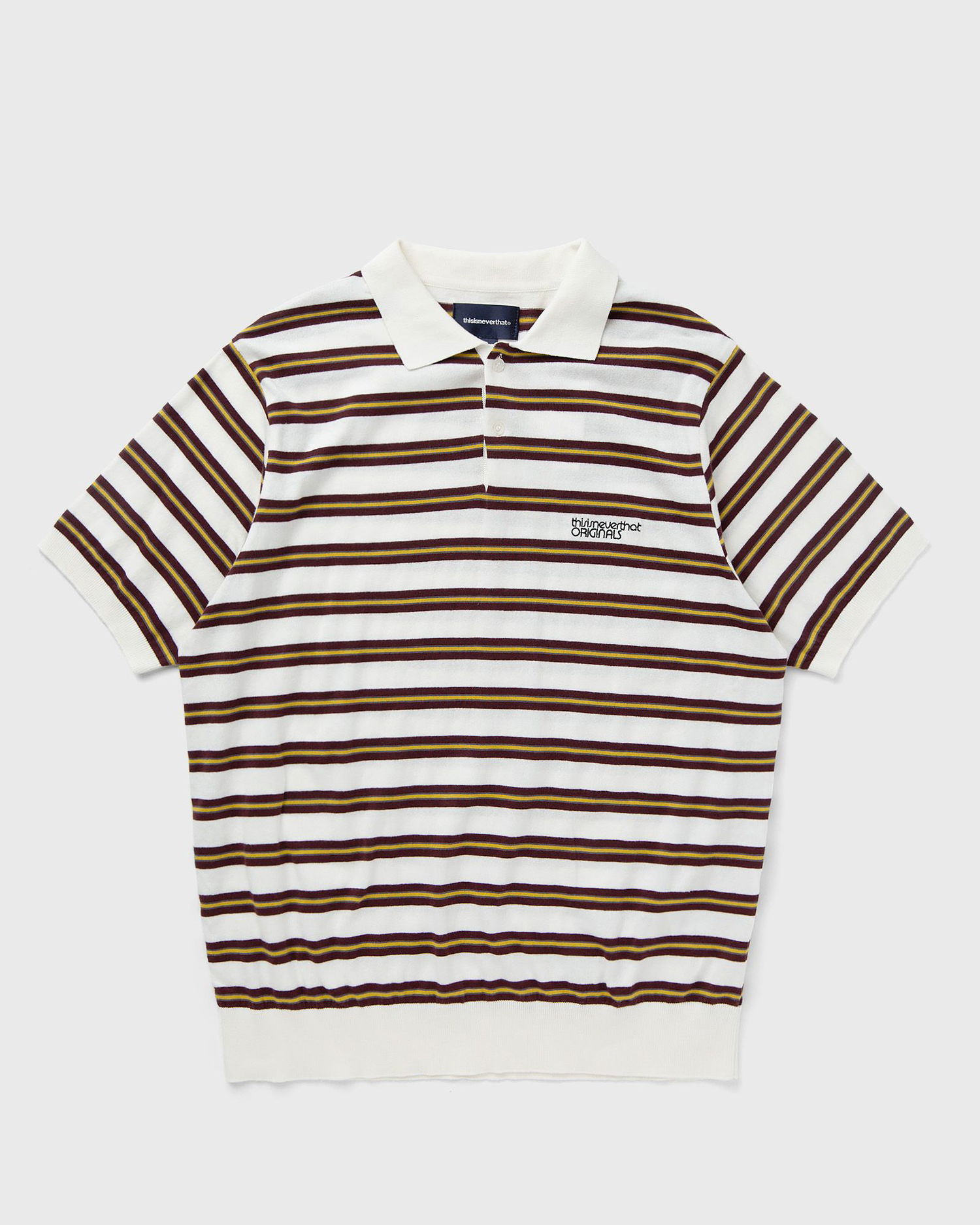 Поло тениска thisisneverthat Striped Knit Polo Бежово | TN241KKNPK02IVR, 0