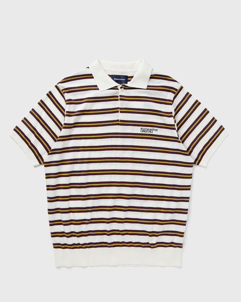 Поло тениска thisisneverthat Striped Knit Polo Бежово | TN241KKNPK02IVR