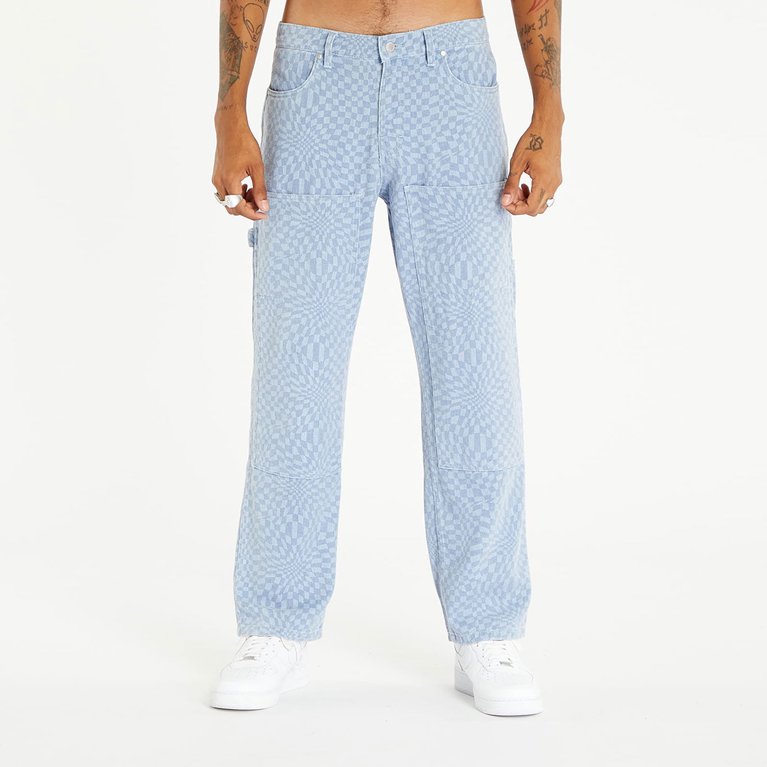 Панталони Pleasures Washy Double Knee Work Pants Blue Синьо | P23F008 BLUE, 0