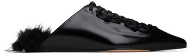Облекло Simone Rocha Simone Rocha Pointed-Toe Faux-Fur Slippers Черно | PMP19F 0740, 0