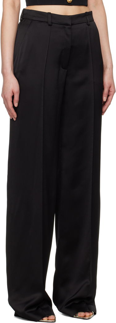 Панталони Balmain Balmain Satin Straight-Leg Trousers Черно | EF0PO160VB01, 1