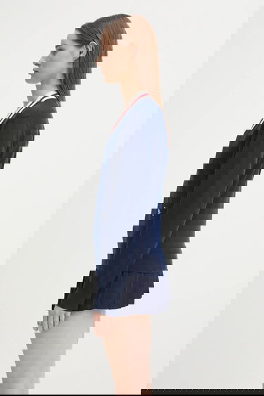 Пуловер Sporty & Rich Sporty & Rich Minimalist V-Neck Sweater Тъмно синьо | WS070602302BL117, 4