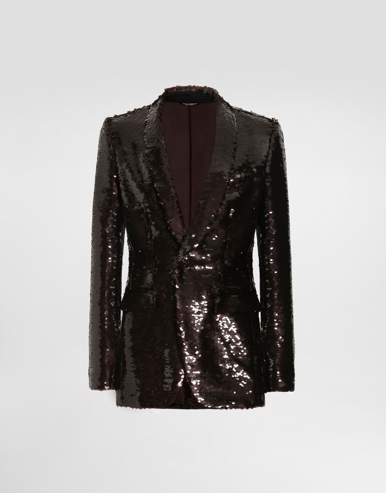 Яке Dolce & Gabbana Dolce & Gabbana Single-Breasted Sequin Jacket Кафяво | G2VT4TFLSF0M0774, 0