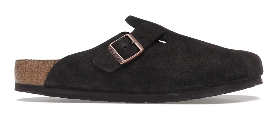 Кецове и обувки Birkenstock Boston Soft Footbed Suede Mocha Черно | 0660463, 0