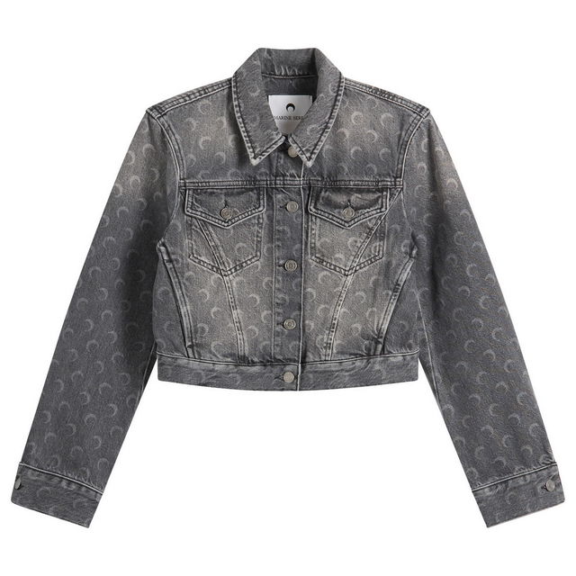 Marine Serre Moon Laser Denim Crop Jacket