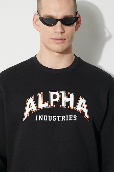 Суитчър Alpha Industries Alpha Industries College Print Sweatshirt Черно | 146301, 4