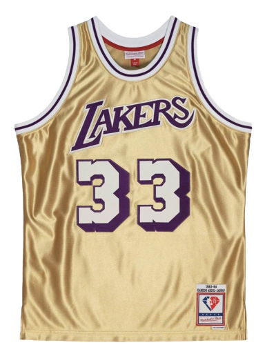 Фланелка Mitchell & Ness Los Angeles Lakers Kareem Abdul-Jabbar 75th Gold Swingman Jersey Металик | SMJY4398-LAL83KABGOLD