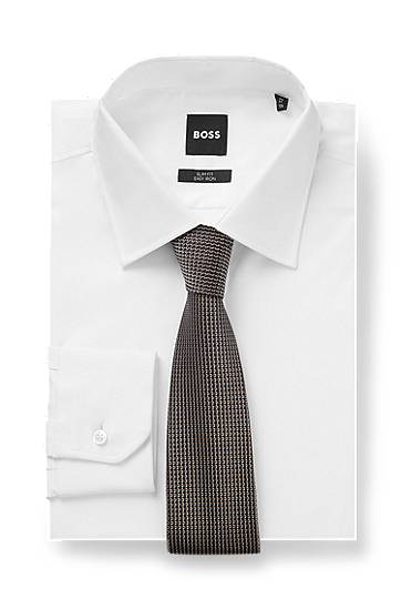 Аксесоари BOSS Micro Pattern Silk Tie Сиво | 50544718, 1