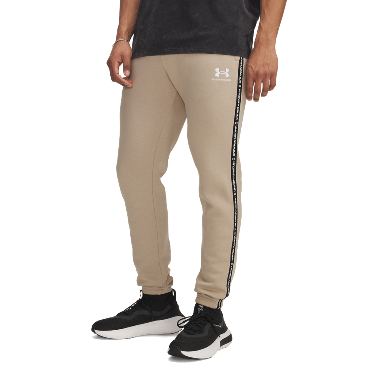 Спортни панталони Under Armour Icon Fleece Joggers with Side Taping Бежово | 1389358-299, 0