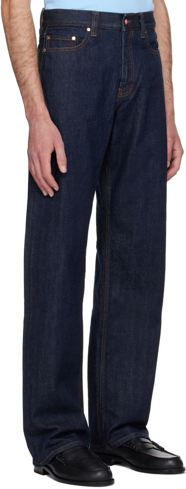 Дънки Casablanca Casablanca Selvedge Embroidered Laurel Jeans 30" Синьо | MPF25-TR-330-01, 4