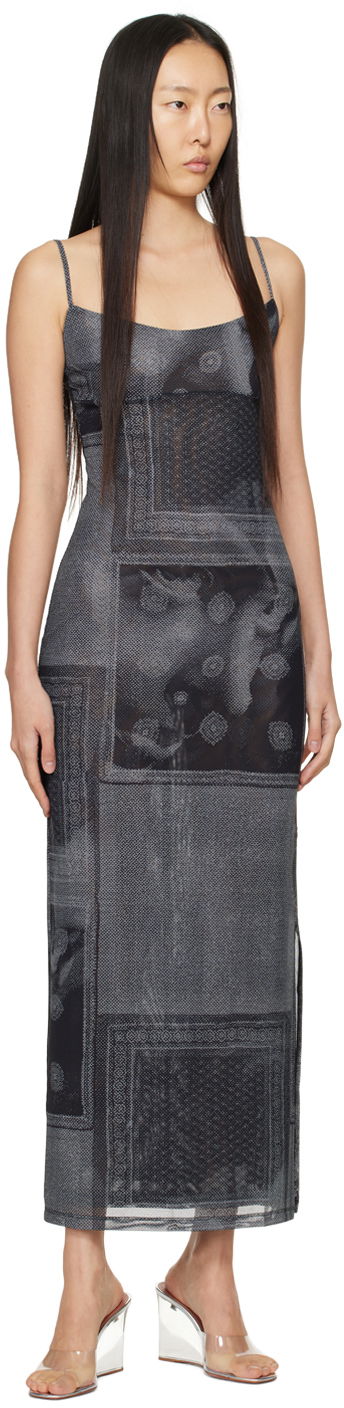 Pокля Miaou Miaou Thais Print Maxi Dress Черно | 5019PM1SCI, 3