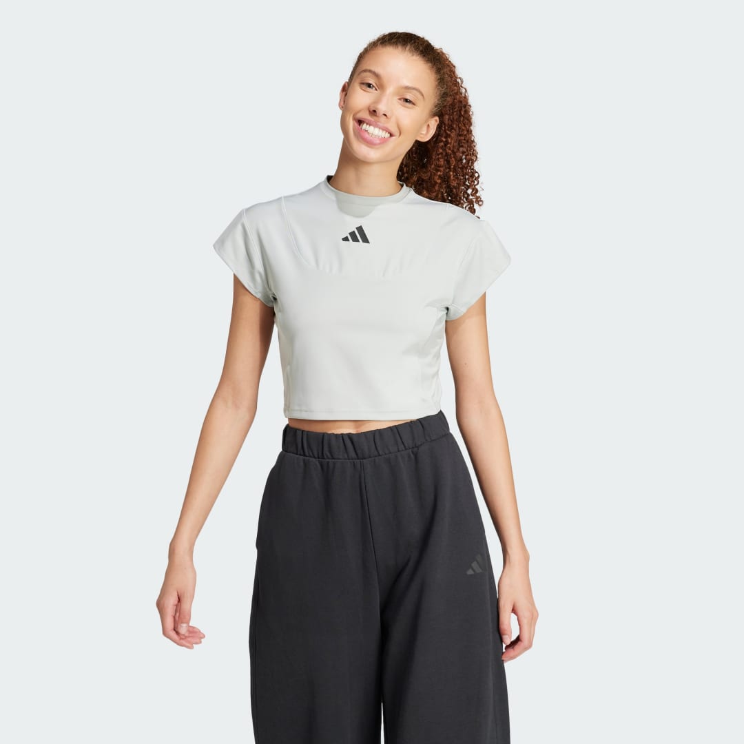 Съкратен топ adidas Performance City Escape Cropped T-Shirt Зелено | JC5067, 0