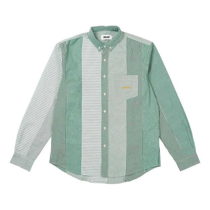 Риза Palace Palace Patchwork Stripe Button-Up Shirt Зелено | P26SHT015