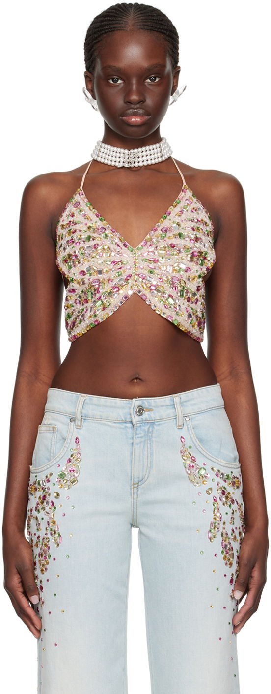 Потник Blumarine Blumarine Embellished Halter Top Многоцветен | P422C265A
