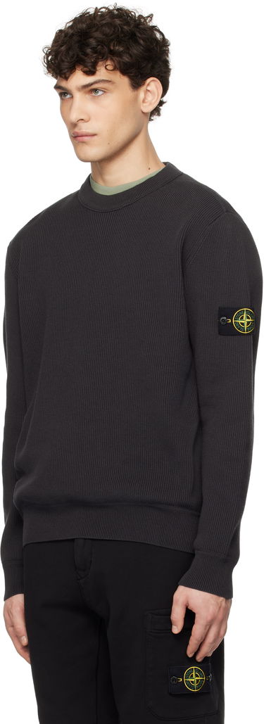 Пуловер Stone Island Stone Island Ribbed Organic Cotton Crewneck Sweater Сиво | K1S15 5100054 S00D8, 3