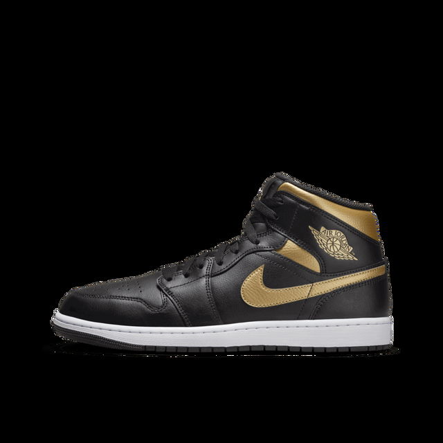 Air Jordan 1 Mid Black Metallic Gold