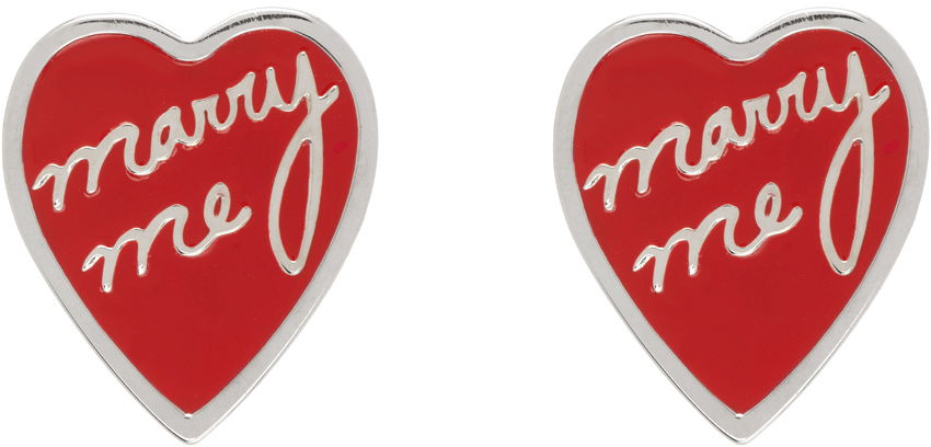 Обеци Chopova Lowena Chopova Lowena 'Marry Me' Heart Earrings Червено | W6344, 0
