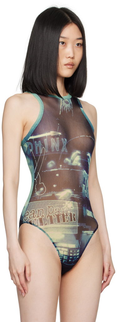 боди Jean Paul Gaultier Gaultier 'The Pigalle' Printed Bodysuit Синьо | 24/30-F-BD044-T552-59560100, 3