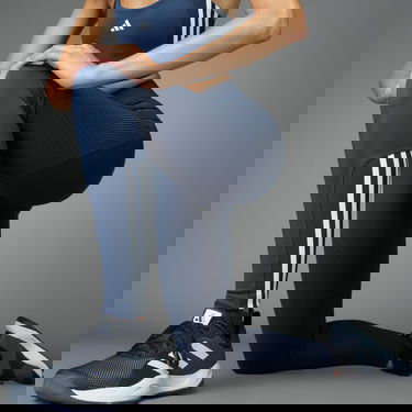 Клинове adidas Performance Ribbed Full-Length Tights Синьо | JC7229, 4