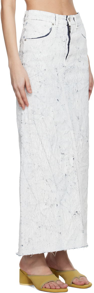 Пола Maison Margiela MM6 Maison Margiela Hand-Painted Denim Maxi Skirt Бяло | S62MI0027 M30028, 1
