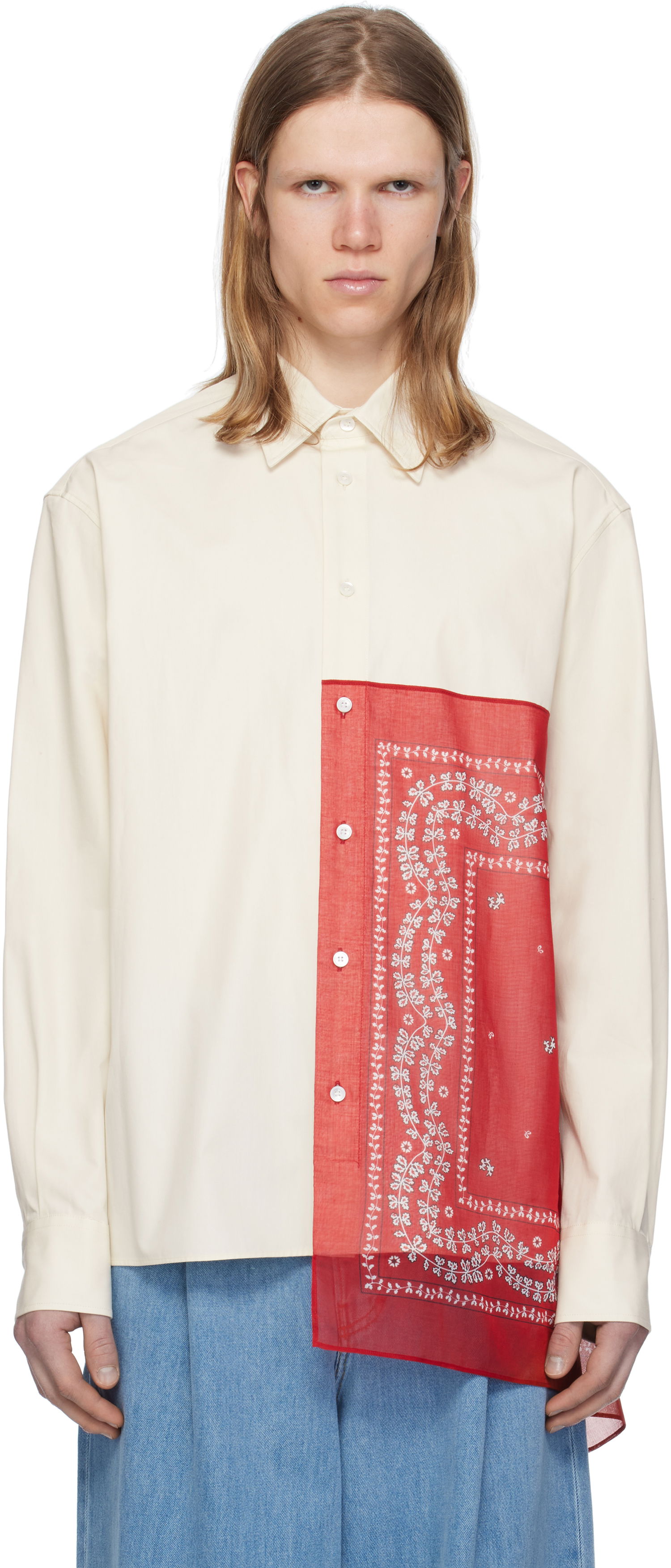 Риза LANVIN Lanvin Straight Bandana Shirt Бяло | RM-SI0207-6031-P25, 0