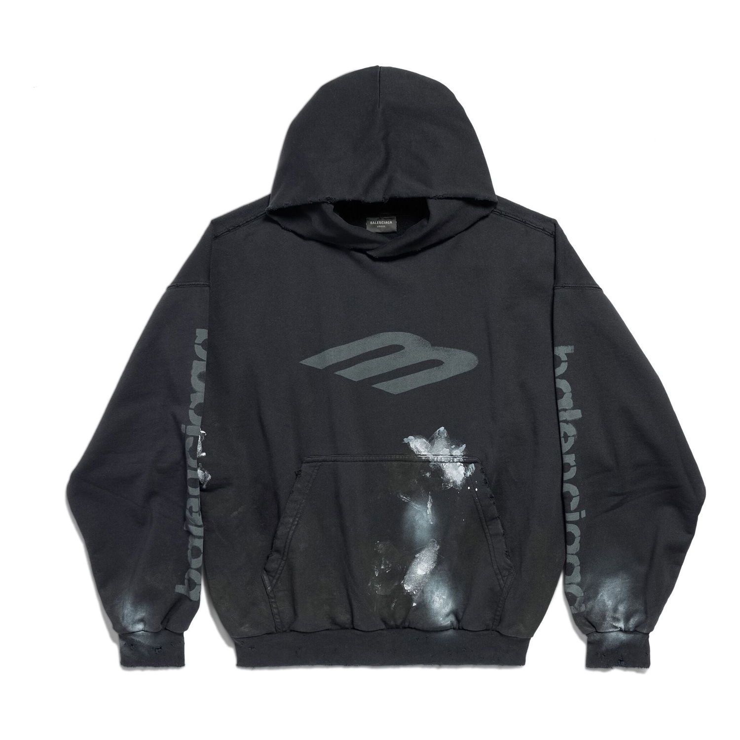 Суитчър Balenciaga Stencil Hoodie with Graphic Print Черно | 767877TQVT71083, 0
